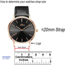20mm Universele Italian leather Strap Black/silver - Quick Release - Past op Alle Merken met 20mm Aanzetmaat