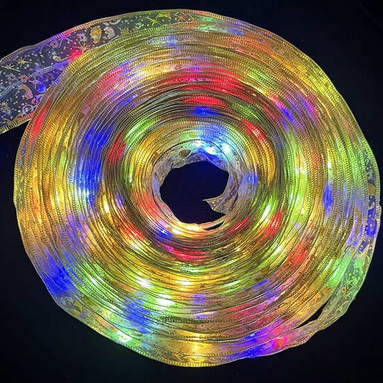 2 Stuks LED Kerstboom Licht Lint- 2m 20 Lichtjes-werkt op Batterij(incl. Batterijen) -kerstdecoratie-Multicolour-goud