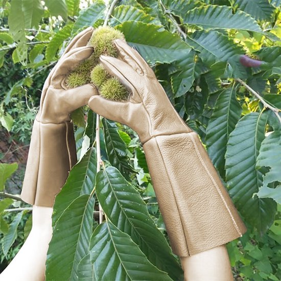 Merkloos Waterafstotende Lederen Tuinhandschoenen M
