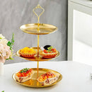 fruitschaal van roestvrij staal, goudkleurig, drielaags, 17+