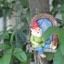 Drinkende Tuinkabouter - Ophangbaar Standbeeld 10.5x15cm