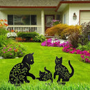 Metalen tuinstekers set – 3 katten tuinbeelden