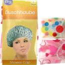 Elina   Jean products   stevige kunststof  ruime douchemuts met elastiek en leuke bedrukking om je haar droog te houden