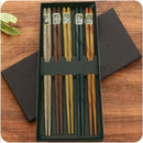 Unikorf 5 Paar Handgemaakte Houten Eetstokjes