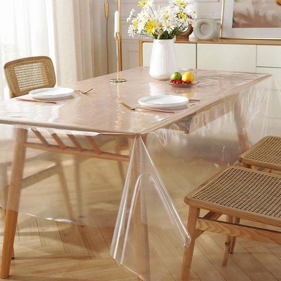 Transparant PVC tafelkleed 180x140 cm - waterafstotend