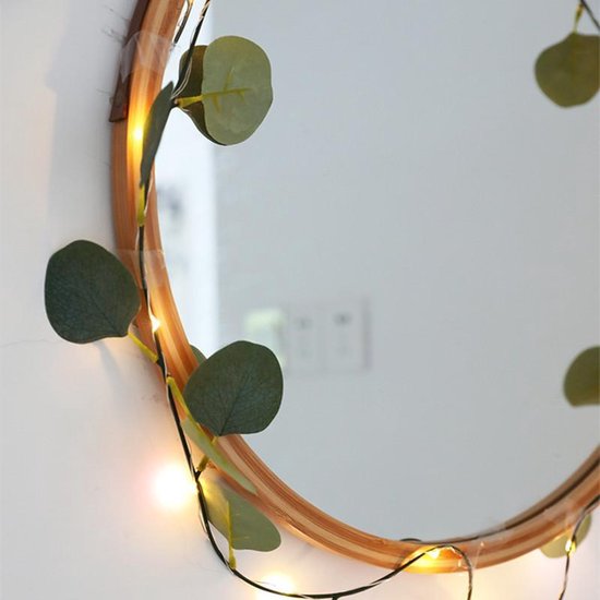 led lichtstring/lichtsnoer eucalyptusbladeren wijnstok licht 2 meter 20 lampjes