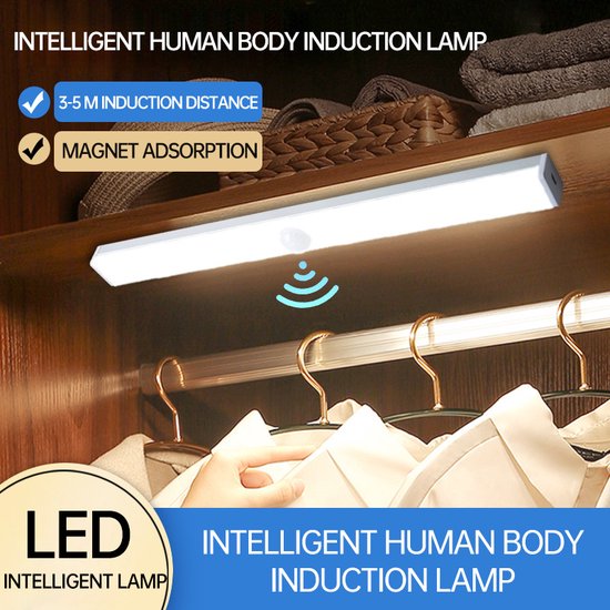 LED Kastverlichting met Bewegingssensor - 30CM USB Zilver