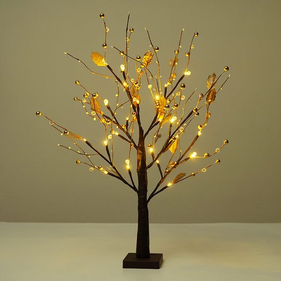 Kunstmatige Gouden Fruitboom Lamp - LED Lamp - Werkt op Batterijen - Perfect voor Woonkamer en Slaapkamer - Feestelijke Decoratie
