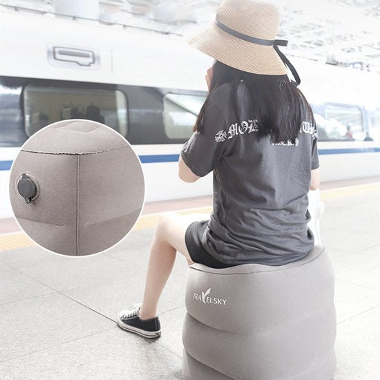 Opblaasbaar voetkussen - 3 hoogtestanden - Grijs