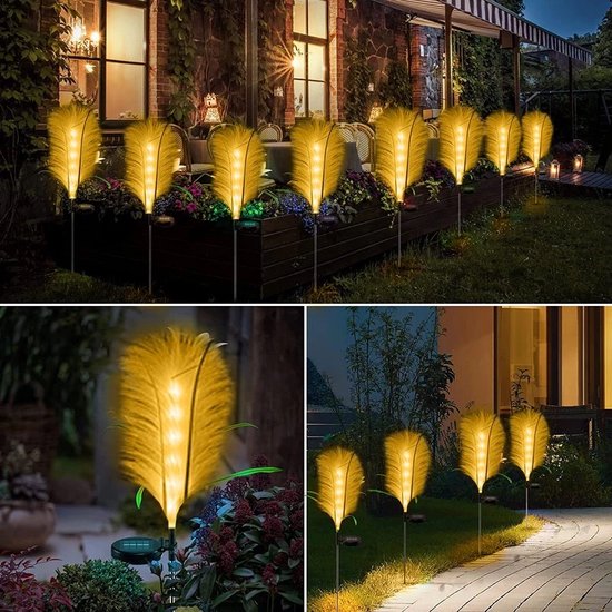 LED zonne-energie rieten lamp - Decoratieve en energiezuinige lamp voor uw tuin, patio of veranda- warm licht