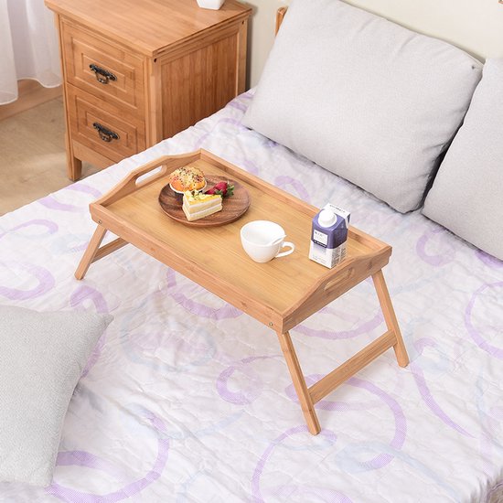 1. Opklapbare Draagbare Bamboe Bedtafel - 50*30*6CM