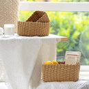 4 delige Natuurlijke Rieten Handgeweven Opbergdozen set-Rust