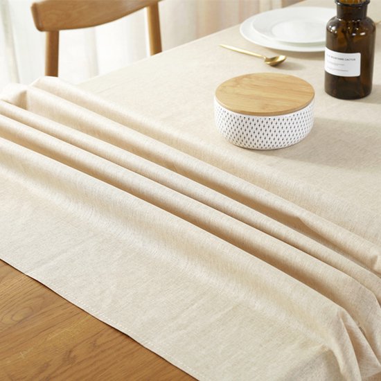 Waterdicht linnen effen tafelkleed Beige 135x220 cm