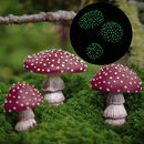 3 delige Betoverende Tuin Paddenstoel Decoratie Set - Glow in the Dark - Realistische en Weerbestendige Tuindecoratie