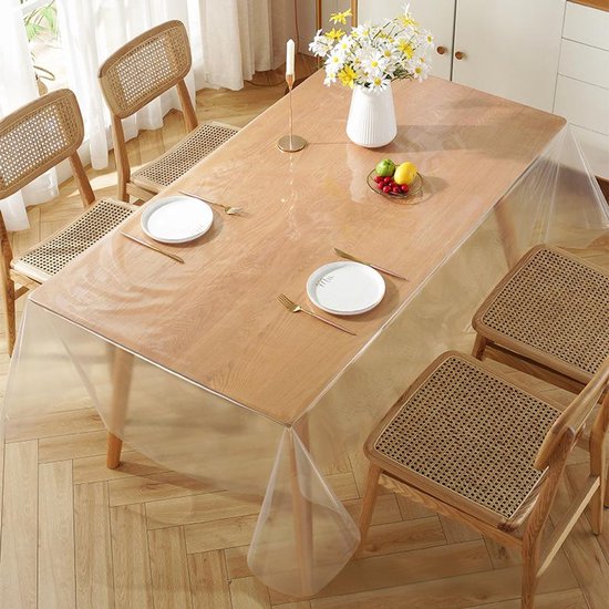 Transparant PVC tafelkleed 180x140 cm - waterafstotend