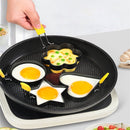 Ei ringen 4 stuks RVS met siliconen handgreep antiaanbak