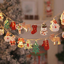 3 Meter Kerst Lichtsnoer met 20 IJzeren Figuren – Feestelijke Decoratie met Rendieren, Kerstbomen en Sneeuwmannen – IP42- USB Voeding-Warm Wit Licht