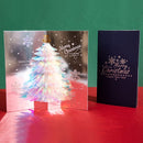 Unikorf 2x 3D-Kerstboom Pop-up Kaart - Magisch Blauw