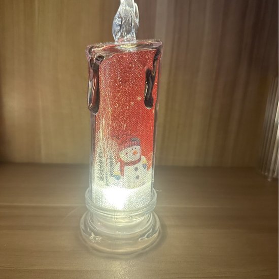 6-delige kerstdecoratie LED-kaarsenset - Sneeuwman & Kerstman motieven- Kerstcadeau - 6,5*18,5cm