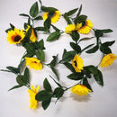 3stuks Zonnebloem Slinger Decoratie Set lengte van 2,25 meter-perfect voor themafeesten, bruiloften en thuisdecoratie