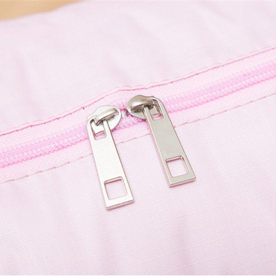 2 stuks Draagbare opvouwbare opbergtas -Handbagage Reistas-Weekendtas- roze