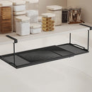 Uittrekbaar en Ophangbaar Metalen Opbergrek - Verstelbare Lengte 38 cm tot 70 cm - Perfect voor Keuken, Badkamer ,Kledingkasten Schoenenkast-zwart
