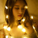 LED-achtergronddecoratie met sterrenslinger- 5 meter 30 lampjes-USB-afstandsbediening-8 knipperende modi-warm wit licht