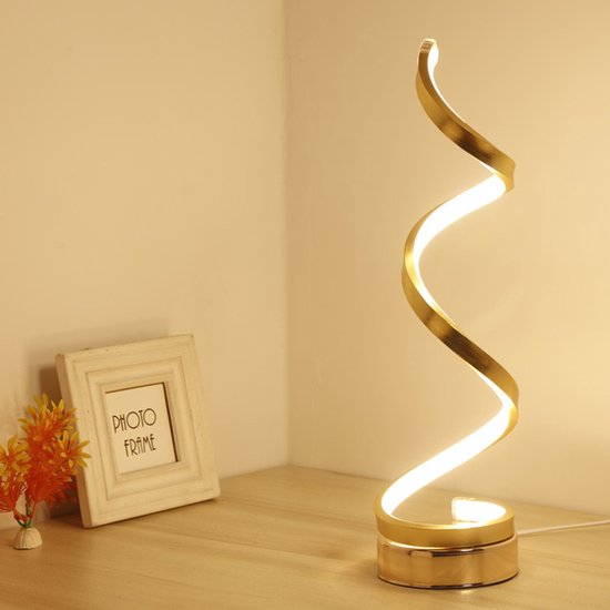 Elegantie verlicht- Dimbare LED Tafellamp met Spiraalvormig Design - Perfect voor Elk Interieur-Duurzaam, Stijlvol, Aanpasbaar