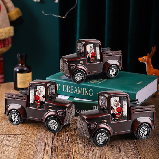 Betoverende Retro Auto LED Kerst Verlichting - Sfeervolle Verlichting voor de Feestdagen16*7.2*11cm-donkerbruin