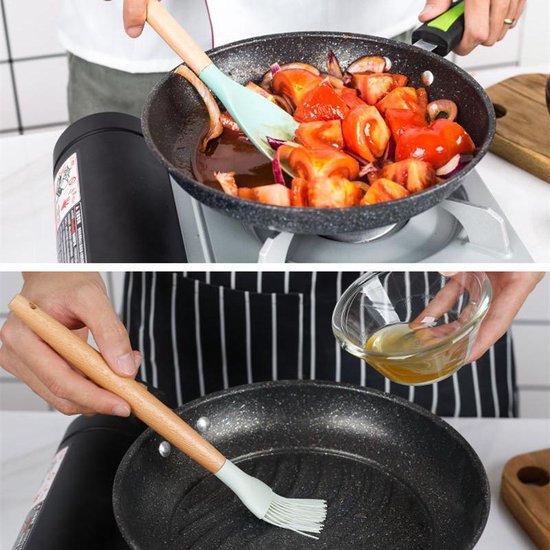 TDR - Kookgerei set met Houder 11-delig - Hout met Siliconen