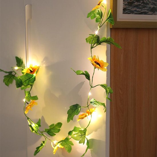 LED lichtsnoer zonnebloem 2m met 20 lampjes