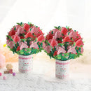 Unikorf 3D Pop-Up Wenskaart: Handgemaakt Anjer Boeket