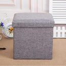Opvouwbare opbergdoos / voetenbank - 45,5 liter - 37 cm³ - canvas - Perfect voor speelgoed, boeken - lichtgrijs