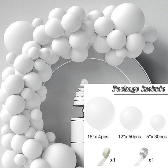 Unikorf 86-delige Macaron Ballonnenboog Wit Feestset