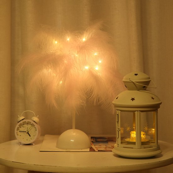 Luxe LED Veren Tafellamp – Stijlvol Roze Warm Wit Licht