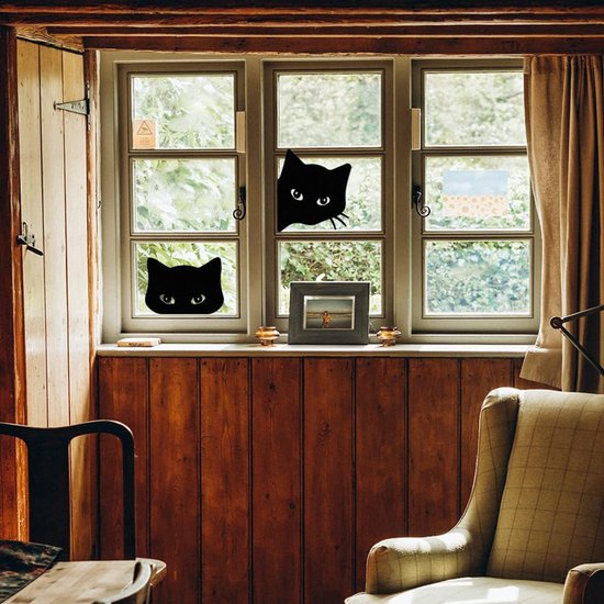 Unikorf 2-delige IJzeren Kattenspion Tuindecoratie Zwart