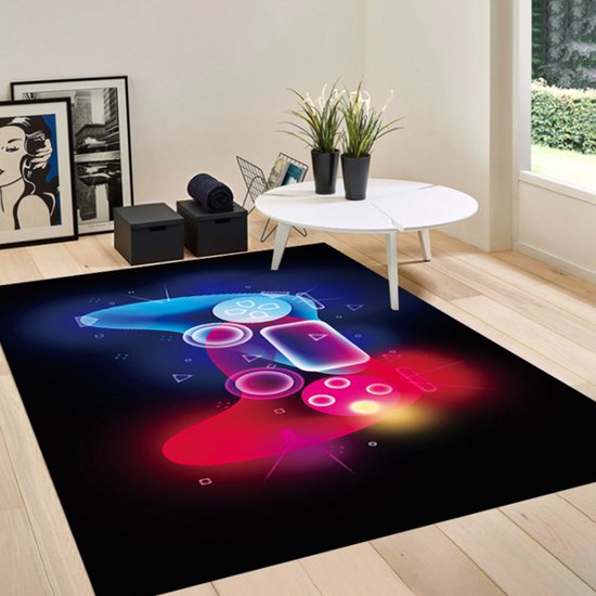 Gamecontroller Tapijt - Stijlvolle Laagpolige Vloerkleed Upgrade voor je Game- en Entertainmentruimte-Voor Extra Comfort en Gaming Plezier120x160CM
