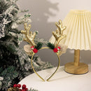 2-delige Rendiergewei Haarband – Glitter Rood & Goud