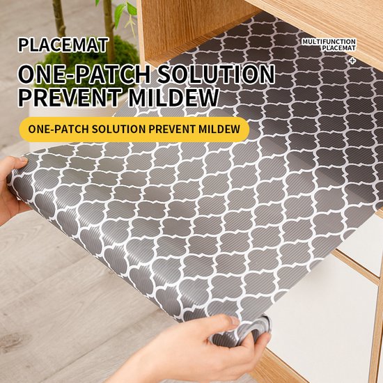 Anti-slip Mat – Voor Bureau, Kast en Keukenlade – Vochtbestendig en Schimmelwerend – EVA-materiaal-44 cm x 600 cm -grijs