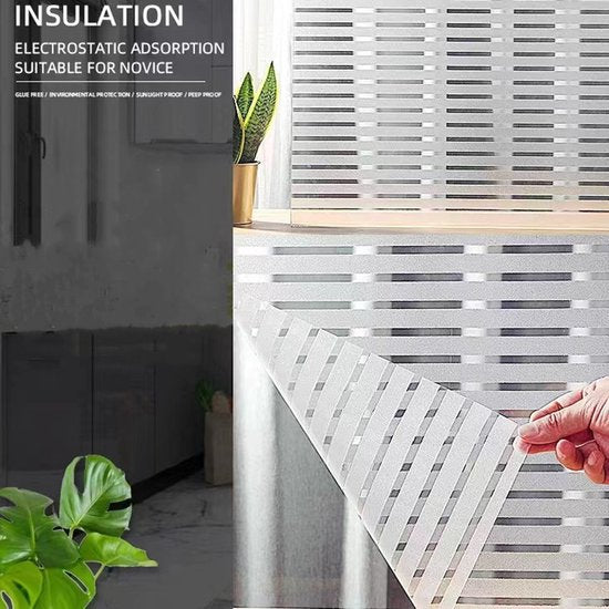 Zelfklevende Glasfolie - Streepdesign, Privacy & Lichtdoorlatend