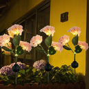 Hortensia Zonne-energie Terraslamp met Sensor - Roze