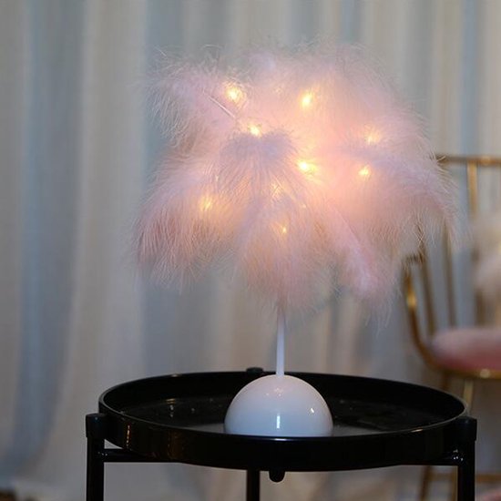 Luxe LED Veren Tafellamp – Stijlvol Roze Warm Wit Licht