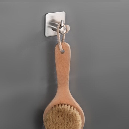 Unikorf 8 stuks RVS Zelfklevende Haken 4,5x3cm Zilver