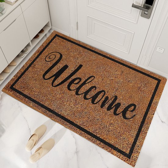 Luxe Welkom schoonloopmat 48x81 cm - antislip polyester