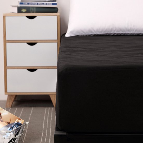Matrashoes - Ademend & Antibacterieel - Waterdicht - Bescherm uw matras tegen vloeistoffen & allergieën - 140x200x30 cm - zwart