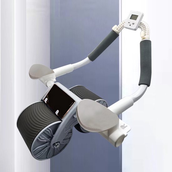 Buikspiertrainer Thuis - Complete Set met Ab Roller en Kniem