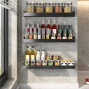 Kruidenrek / Opbergrek - RVS - Perforatievrij aan de muur gemonteerd - 50x13x6 cm - Zwart