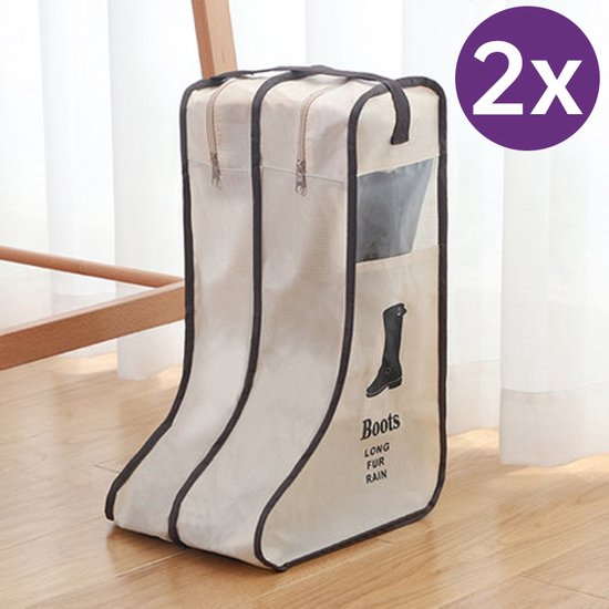 2 stuks Laarsjes opbergzak - Bescherming hoge dames laarzen - Boots Organizer - 29x24x47cm - Beige