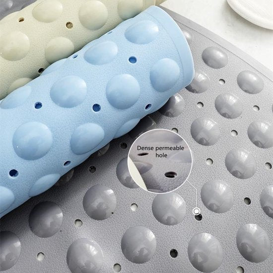 Merkloos TDR douchemat PVC zuignap grijs 70x70