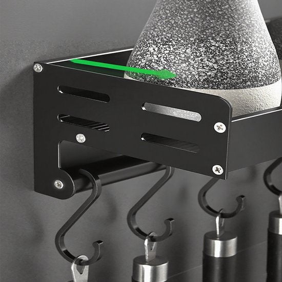 Keukenrek, muurgemonteerd kruidenrek, smalle brede staaf, 8